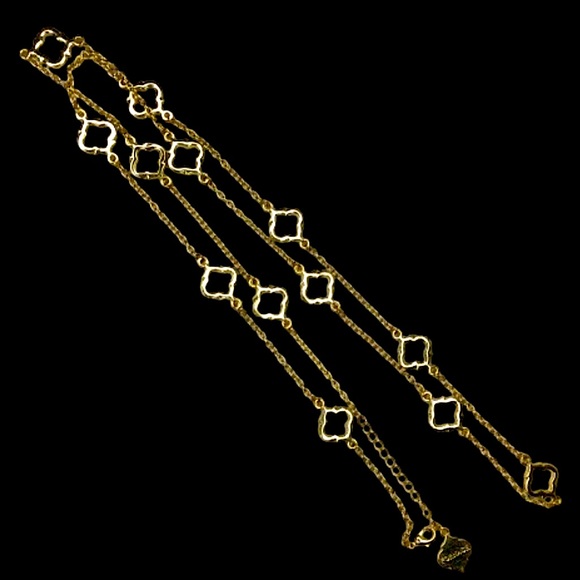 FORNASH Quatrefoil Gold Tone Necklace with lobster claw clasp 42 inches long - Picture 8 of 12